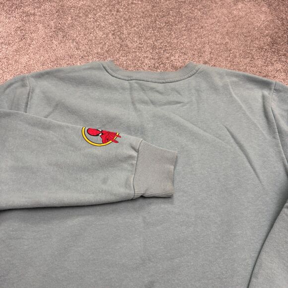 Marvel The Amazing Spider Man Graphic Pullover Sweatshirt Mens XL Teal Crew Neck - Picture 6 of 16